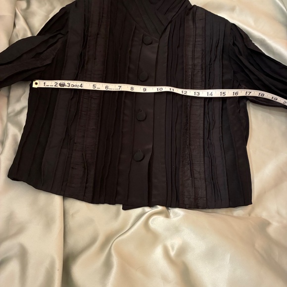 Hulda Bridgeman Design Wearable Art Black Silk Jacket Handmade Size 0 Petite EUC - Picture 11 of 16